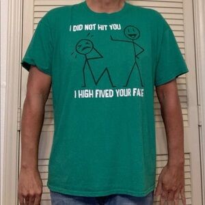 HUMOR STICK FIGURE SHIRT GREEN XL